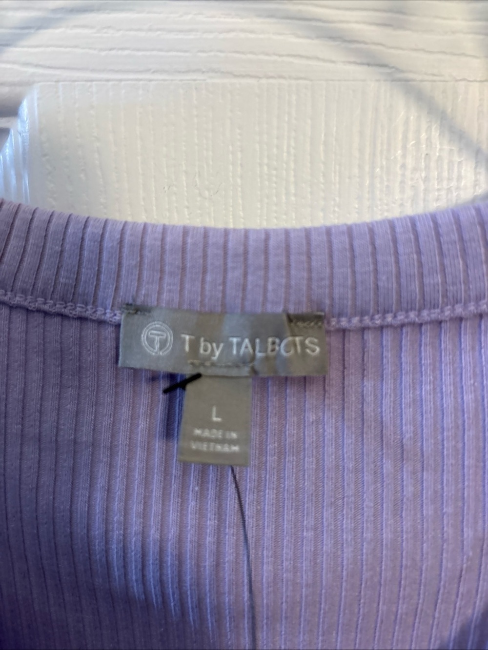 Talbots Lavender Ribbed Sleeveless Tank - Picture 2 of 5